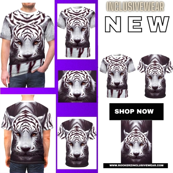 White Tiger Unisex Cut & Sew Tee - Picture 1 of 6